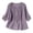 Purple, variant on Babysbule Women's Cotton Embroidered Notch V-Neck Elbow Length Sleeve Casual Boho Top for Daily and Weekend Wear