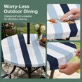 thumbnail image 5 of Round Outdoor Tablecloth with Umbrella Hole and Zipper, Navy Blue Aqua Striped Tablecloth with Elastic Waterproof, Farmhouse Stripe Art Patio Table Covers for 36" - 44" Picnic Pool Tables, 5 of 9