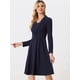 thumbnail image 2 of Vestido Elegante de Oficina para Mujer Vestido de Manga Larga con Cuello Cuadrado Azul oscuro S, 2 of 6