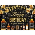 thumbnail image 3 of Fondo de cumpleaños con temática de whisky, fondo fotográfico vintage, decoración de fiesta en dorado y negro, pancarta para mesa de pastel para hombres, 30, 40 y 50 años, 3 of 5