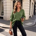 thumbnail image 4 of Fewfanhot Sweaters for Women Oversized Long Sleeve V Neck Ripped Cozy Warm Knitted Winter Pullover Sweaters, 4 of 8
