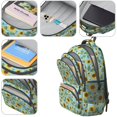 thumbnail image 4 of Sunflower and Leaf Blue Pattern Backpack for School, Cute School Bag with Adjustable Shoulder Straps and Padded Back, 16.9"x12.6"x5.9", 4 of 5