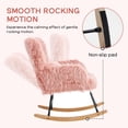 thumbnail image 4 of Nursery Rocking Chair, Faux Fur Upholstered Glider Rocker with Lumbar Pillow, High Backrest Rocking Accent Chair, Comfy Armchair for Living Room, Bedroom, Office, 4 of 8
