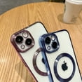 thumbnail image 6 of TECH CIRCLE Magnetic Clear Case for iPhone 11 Pro Max with Camera Lens Protector Plating Luxury Case Compatible with MagSafe Soft TPU Shockproof Protective Case for Apple iPhone 11 Pro Max 6.5",Blue, 6 of 8