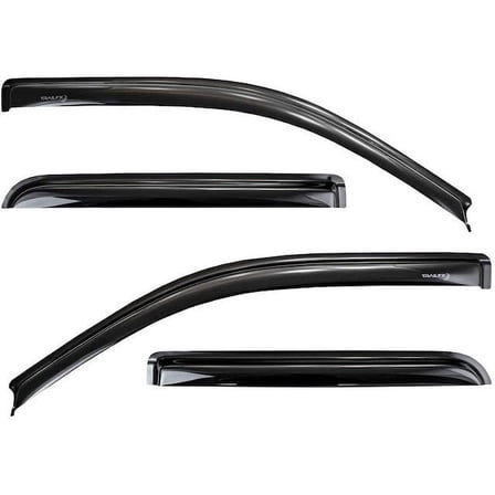 Front and Rear Side Window Deflector Set of 4 - Compatible with 2004 - 2014 Ford F-150 Extended Cab Pickup 2005 2006 2007 2008 2009 2010 2011 2012 2013