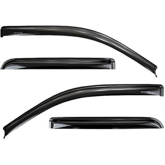 Front and Rear Side Window Deflector Set of 4 - Compatible with 2004 - 2014 Ford F-150 Extended Cab Pickup 2005 2006 2007 2008 2009 2010 2011 2012 2013