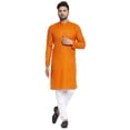 thumbnail image 1 of Maple Clothing Robe Décontractée Indienne pour Hommes en Coton Kurta Pyjama (Orange, TG), 1 of 6