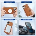 thumbnail image 2 of Allytechgroup 3 in 1 Wallet Case for Apple iPhone 16, Detachable Back Cover & Cards Holder Compatible with Mag-safe Shockproof RFID Blocking Stand Phone Case for iPhone 16, Brown, 2 of 8