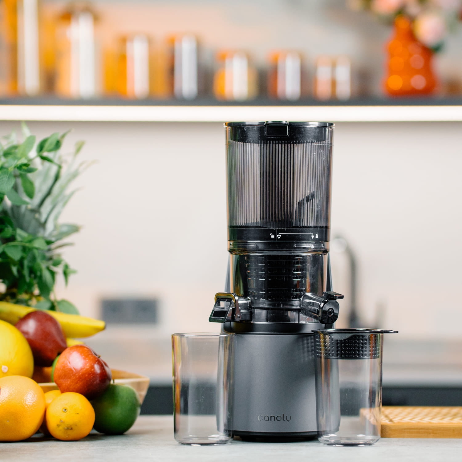 Canoly C16 Hands Free Slow Juicer 250W Motor 6 0 Wide Chute Cold Press for Whole Fruits Veggies Easy Clean BPA Free