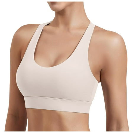 BYHONG Sports Bra Women s Backless Push up Bra Without Underwire Padded High Impact Bustier Hold with Wide Straps Fitness Jogging Bra Women s Sports Bras for Yoga Gym Workout Fitness Pink S