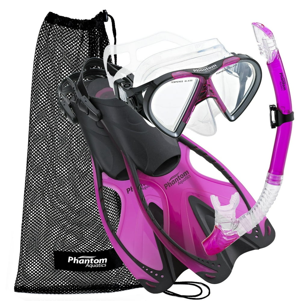 Phantom Aquatics Speed Sport Mask Fin Snorkel Set Adult, Pink Small