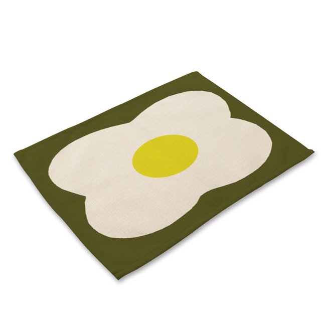 Tapete lavable resistente al calor con estampado de pétalos simples, tapete para taza y tazón de mesa (MG0021-20)