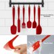 thumbnail image 5 of Juego de cocina ergonómico, espátulas de silicona resistentes al calor para sartenes antiadherentes, utensilios de cocina de 6 piezas en rojo vibrante, diseño higiénico, cabezales de espátula, 5 of 5
