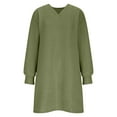 thumbnail image 5 of AUNVITO Women's Solid Casual Long Sleeve V-Neck Dress with Side Pockets, 5 of 9