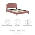 thumbnail image 7 of Twin Bed Slatted Bed Frame Dust Pink Velvet Upholstery, 7 of 7
