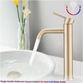 thumbnail image 6 of JERFIT Modern Tall Single Hole Bathroom Sink Faucet, Brushed Gold Stainless Steel Vessel Faucet for Above Counter Basin, 6 of 9