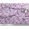 thumbnail image 2 of Soimoi Polyester Crepe Fabric Floral,Fish & Deer Cartoon Fabric Prints by Yard 42 Inch Wide, 2 of 3