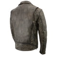 thumbnail image 5 of Milwaukee Leather MLM1515 Men's Classic Beltless Distressed Brown Leather Triple Stitched Motorcycle Biker Jacket XXX-Large, 5 of 10