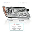 thumbnail image 3 of Spec-D Tuning Chrome Headlights Compatible with 2009-2020 Dodge Journey, Left + Right Pair Headlamps Assembly, 3 of 6