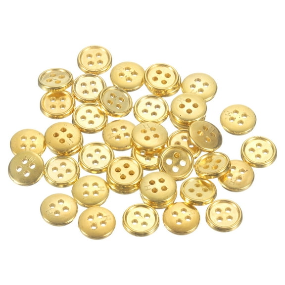 142pcs 50pcs 16L Plastic Sewing Buttons 10mm 3/8" 4-Hole Round Replacement Craft Button for Coats Sewing Clothing and DIY, Gold