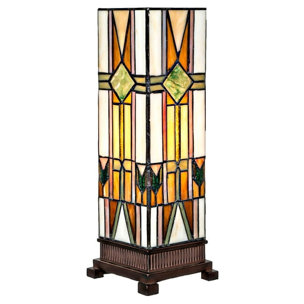 Hurricane Mission Style Table Lamp, Prairie Style Pillar Accent Table Lampe