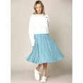 thumbnail image 3 of Made by Johnny Women's High Elastic Waist Pleated Mid A-Line Swing Skirt XL AQUA, 3 of 6