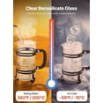 thumbnail image 5 of French Press Coffee Maker, 34 Ounce 1 Liter Borosilicate Glass Coffee Press Tea Maker With Stainless Steel Filter, Large Glass French Presses Cold Brew For Camping Travel Home Kitchen, Silver, 5 of 7
