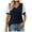 Navy, variant on Fesfesfes Womens T Shirts Casual Women Casual Fashion Mesh Puff Sleeve Solid And Printed Short Sleeve V-Neck Pullover Blouse T-shirt Tops Womens Tshirts 2XL(US:12)