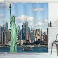 thumbnail image 1 of Ambesonne Harbor Shower Curtain, Lİberty NYC, 69"Wx84"L, Mint Blue, 1 of 3