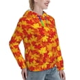 thumbnail image 6 of Picia Vintage maple leaves autumn Pattern Casual Women's Hoodie, Hooded Sweatshirt with Kangaroo Pocket, Comfortable Pullover with Eye-catching Drawstrings-Medium, 6 of 7