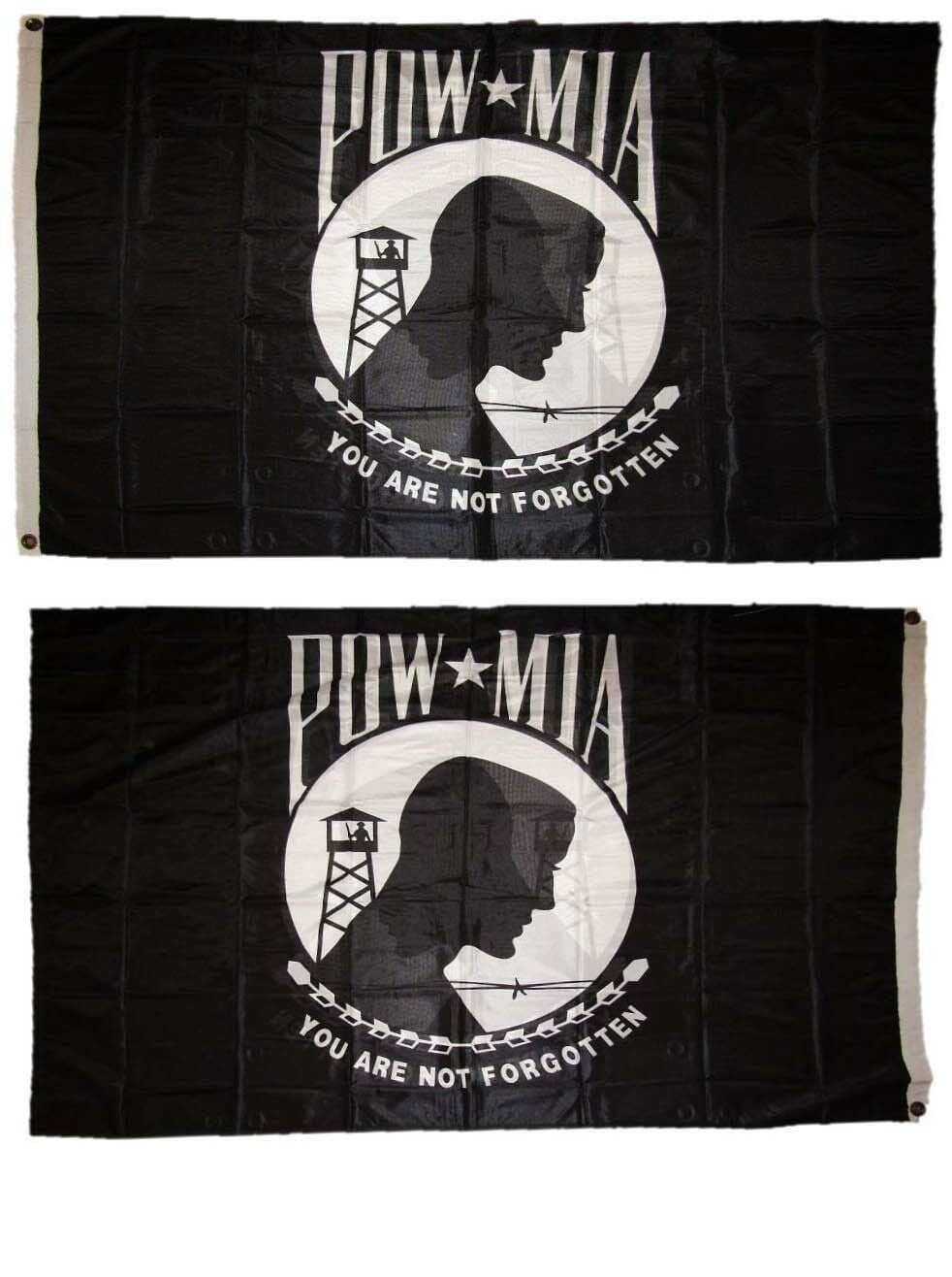 2x3 POWMIA Pow Mia Pow/Mia Flag 2'x3' House Banner Grommets Nylon Poly