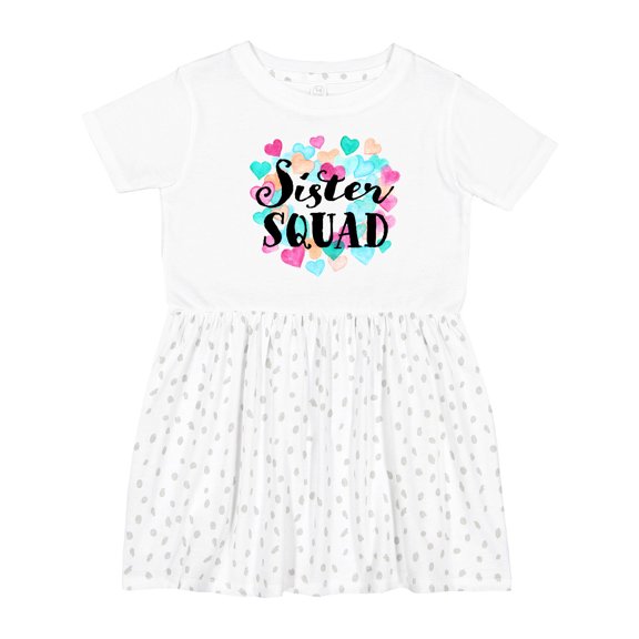 Inktastic Sister Squad Hearts Girls Toddler Dress