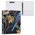 thumbnail image 3 of Birds Flowers Leaves Woods 3 Ring Binders 1.5 inch Hardcover File Folders with Interior Pockets A4 Size Organizer for School Office Hospital, 3 of 8