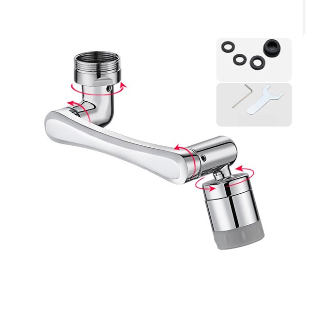 Universal Rotating Faucet Extender 1080 ° Robotic Arm Swivel Extension Faucet Aerator Splash Filter Faucet Bathroom Basin Kitchen Tap Nozzle ,Water Saving