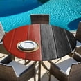 thumbnail image 6 of Red Black Ombre Round Tablecloth, Fitted Table Cover with Elastic for 36"-44" Round Tables, Vintage Farmhouse Wooden Table Cloth Outdoor Indoor Dinning Party Waterproof Tablecloths, 6 of 7