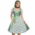 thumbnail image 2 of Women Dirndl Midi Dress For Oktoberfest With Apron And Blouse Far Blue Floral Clothing Women, 2 of 9