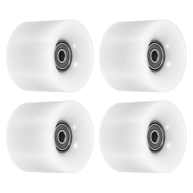 Unique Bargains Roues de Longboard 60mm avec Roulements ABEC-9 Roues de Rue pour Skateboards Cruiser 80A, Blanc Noir Lot de 4
