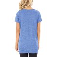 thumbnail image 4 of Abcnature Womens Tops Short Sleeve Twist Knotted T Shirts Summer Blouse Tunic Tops Solid O-Neck T-Shirt Blue S, 4 of 7
