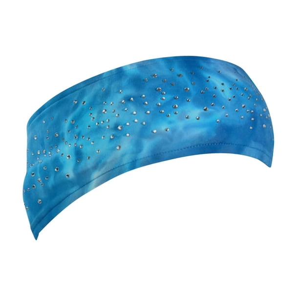Diadema para patinaje artístico, absorbente del sudor, portátil, antideslizante, para el cabello Azul océano