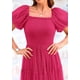 thumbnail image 5 of Vestido Midi de Tul con Fruncido para Mujer PRETTYGARDEN 2025 Rojo Rosado, 5 of 7