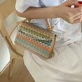 thumbnail image 5 of Bwiyojiz Organization and Storage, Mini Straw Woven Small Bag Women Bag Contrast Color Stripesd Shoulder Crossbody Bag Foreign Style Handbag, Birthday Gifts, 5 of 6