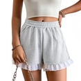 thumbnail image 2 of Sageysalite Athletic Shorts for Women Elastic High Waisted Ruffle Lace Hem Loose Fit Soft Sweet Summer Shorts, 2 of 6