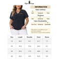 thumbnail image 6 of Unique Bargains Women Plus Size Ribbed Knit Cut-Out Twist Short Sleeve Tee Shirt 1X Navy Blue, 6 of 6