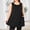 Black, variant on Women's Tank Tops Large Size Plain Sleeveless Loose Casual Top with Pockets