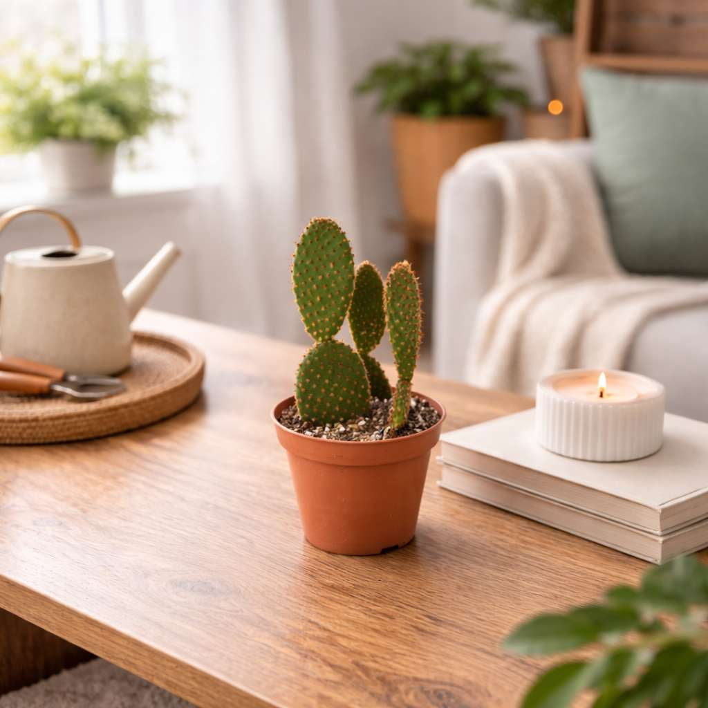 Opuntia Microdasys Live Plant for Indoor | Different Houseplants in 4'' & 6'' Pot | Real House Plant for Living Room, Office, Desk & Bathroom | [COMMON PLANT NAMES]
