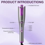 NEXPURE Automatic Curling Iron, 1 Ionic Deep Waver Hair Curler Tool, Ceramic Coating, Fast Heating, Dual Voltage, Anti-Scald, Purple