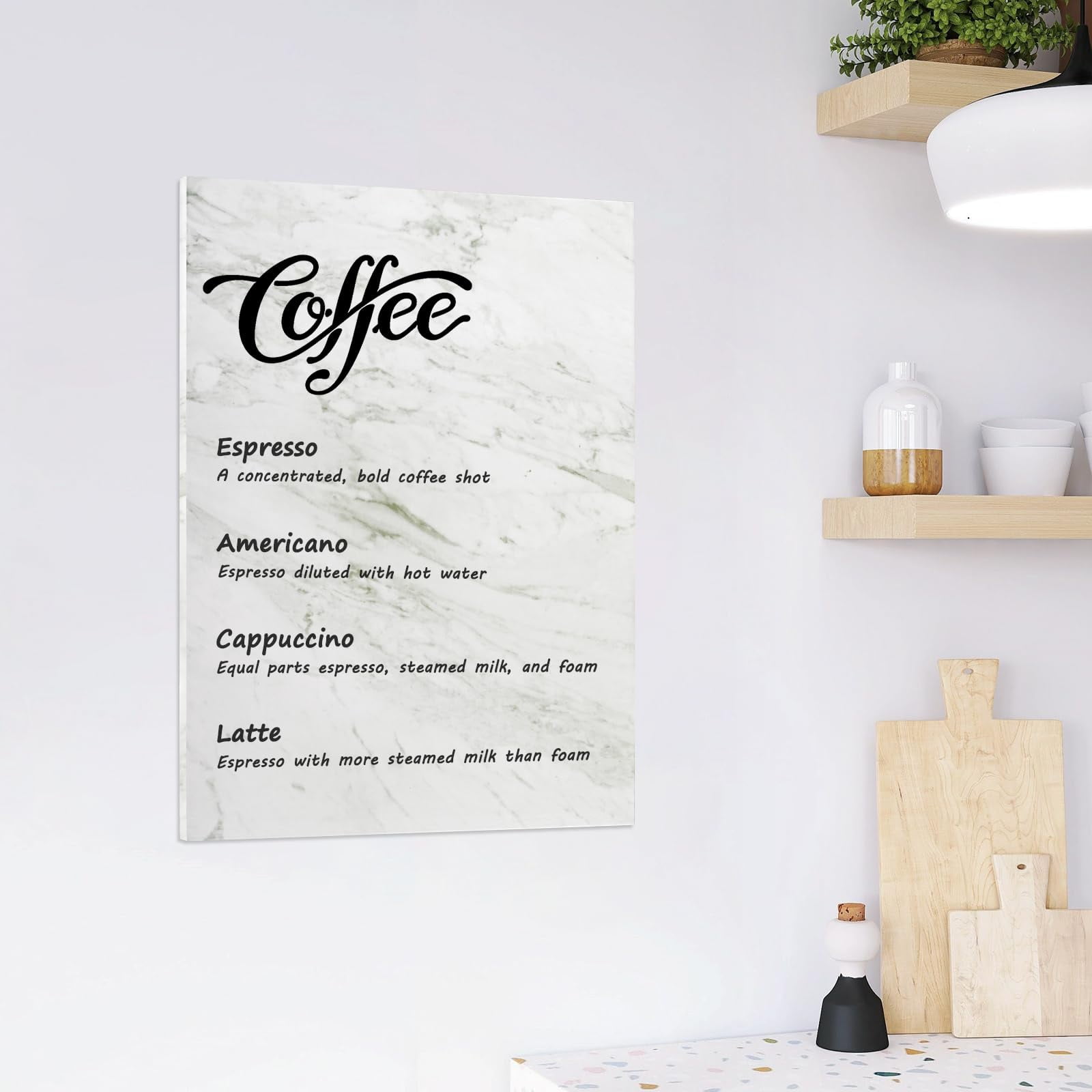 Magnetic Dry Erase Board 16"x12" Decorative White Board for Wall with White Marble Pattern Design White Board for Home Office Decor, Bedroom, Kitchen, Classroom Includes 6 Magnets and 2 Markers