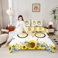 thumbnail image 5 of Homewish Floral Sunflowers 3-Piece Full Size Comforter Sets For Boys Girls,Chic Flowers Bedding Comforter Set,Spring Garden Lightweight Bedding Sets,Luxury Bedroom Decor,Reversible, 5 of 9