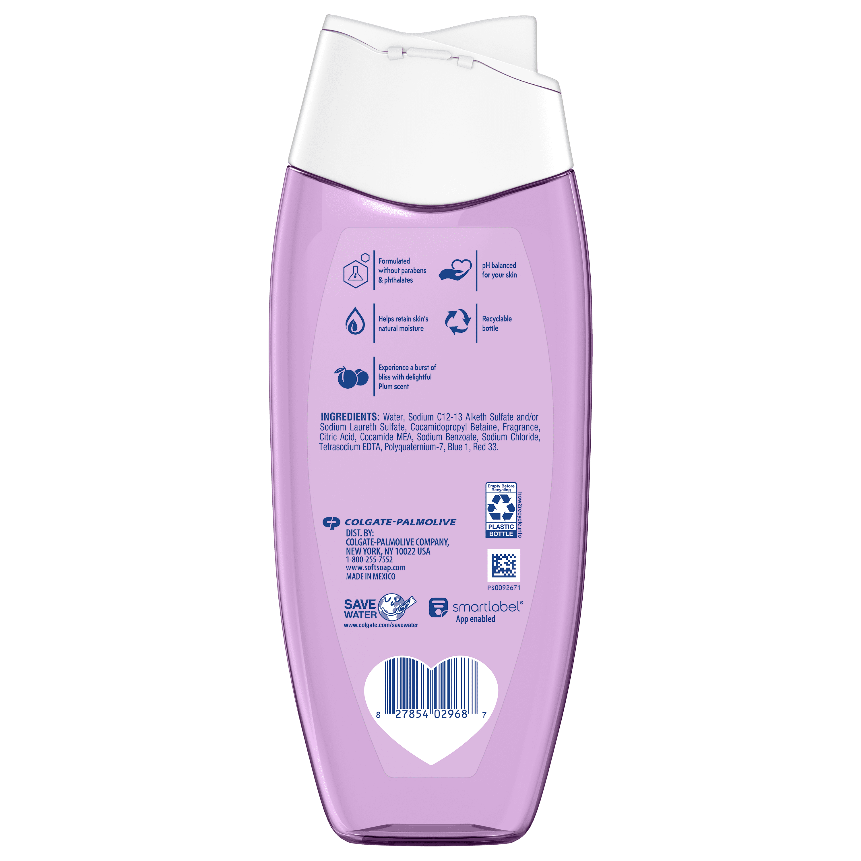 Softsoap Moisturizing Body Wash, pH Balanced, Plum Scent, 12 fl oz