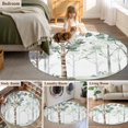 thumbnail image 6 of Round Area Rug 4ft, Watercolor Forest Tree Non-Slip Non-Shedding Floor Mat, Vintage Country Plants Washable Sturdy Carpet for Living Room Bedroom Home Decor, 6 of 9